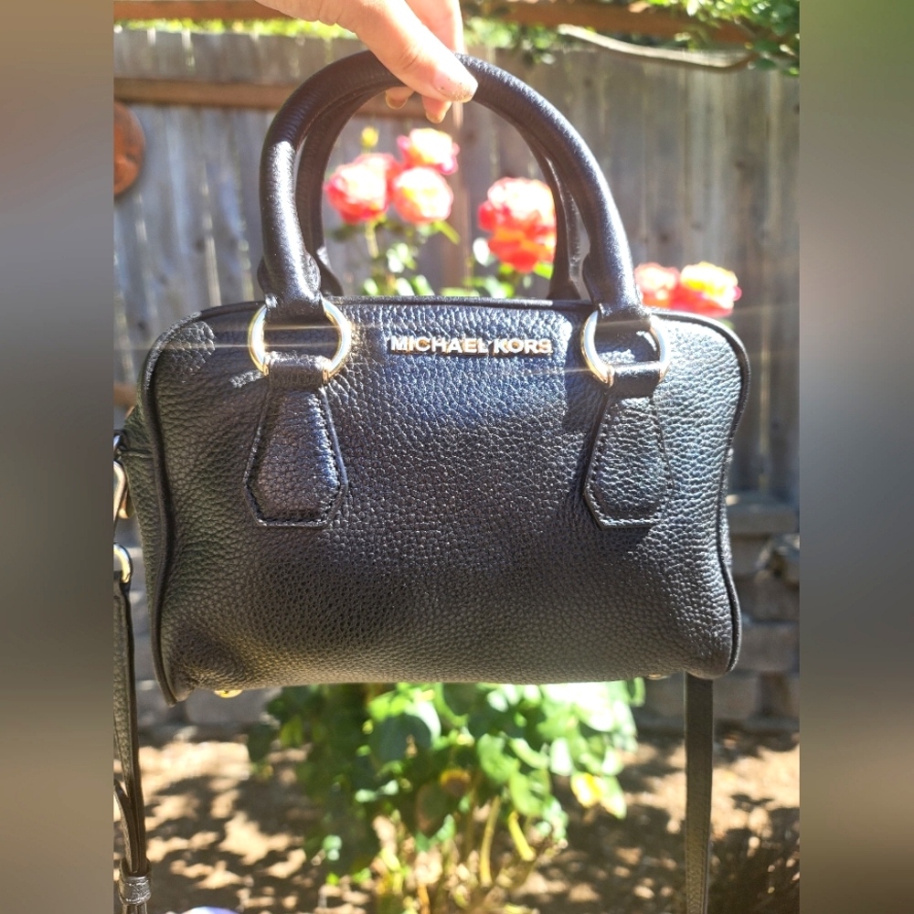 MICHAEL Michael Kors Black Leather Satchel
